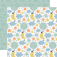 Echo Park - Baby Boy Collection - 12 x 12 Double Sided Paper - Moon and Stars