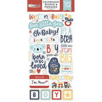 Echo Park - Baby On Board - Boy Collection - Chipboard Embellishments - Word And Phrases