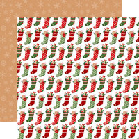 Echo Park - Have A Holly Jolly Christmas Collection - 12 x 12 Double Sided Paper - Cookie Stockings