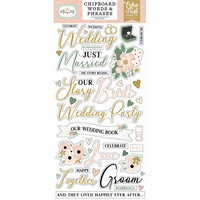 Echo Park - Marry Me Collection - Chipboard Embellishments - Words And Phrases