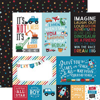 Echo Park - Play All Day Boy Collection - 12 x 12 Double Sided Paper - 4 x 6 Journaling Cards