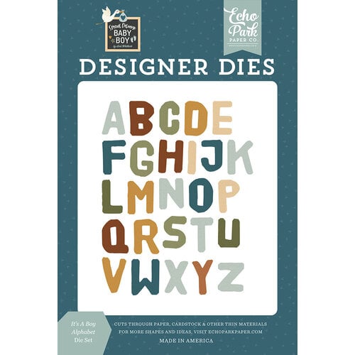 Echo Park - Special Delivery Baby Boy Collection - Designer Dies - It's A Boy Alphabet