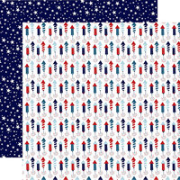 Echo Park - Stars And Stripes Forever Collection - 12 x 12 Double Sided Paper - Sky Rocket Show