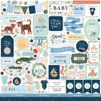 Echo Park - Welcome Baby Boy Collection - 12 x 12 Cardstock Stickers - Elements