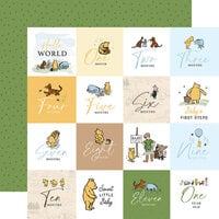 Echo Park - Winnie The Pooh Baby Collection - 12 x 12 Double Sided Paper - 2 x 2 Journaling Cards