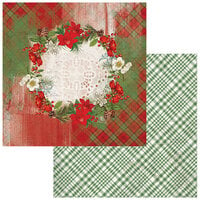 49 and Market - Evergreen Season Collection - 12 x 12 Double Sided Paper - Ceremonious Poinsettias