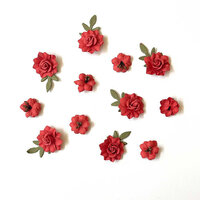 49 and Market - Florets Collection - Flower Embellishments - Salsa