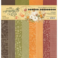 Graphic 45 - Autumn Greeting Collection - 12 x 12 Patterns And Solids Paper Pack