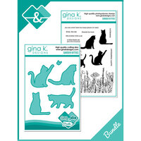 Gina K Designs - Die And Clear Photopolymer Stamp Set - Garden Kitties