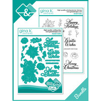 Gina K Designs - Die And Clear Photopolymer Stamp Set - Holiday Floral