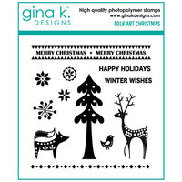 Gina K Designs - Clear Photopolymer Stamps - Folk Art Christmas