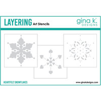 Gina K Designs - Layering Stencils - Heartfelt Snowflake