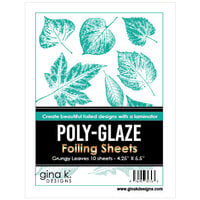 Gina K Designs - Poly-Glaze Foiling Sheets - Grungy Leaves