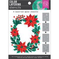 Hero Arts - Color Layering Stencils - Poinsettia Window