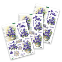 Katy Sue Designs - 3D Die Cut Decoupage Layers - Easy Pop Out Designs - Vases Of Pansies