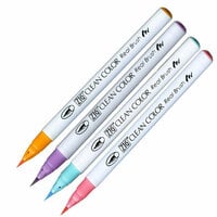 Kuretake - ZIG - Clean Color - Real Brush Marker - 4 Piece Set - Pale