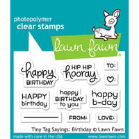 Lawn Fawn - Clear Photopolymer Stamps - Tiny Tag Sayings - Birthday