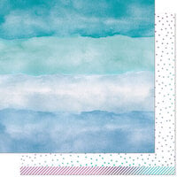 Lawn Fawn - Watercolor Wishes Rainbow Collection - 12 x 12 Double Sided Paper - Larimar