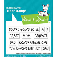 Lawn Fawn - Clear Photopolymer Stamps - Kanga-Rrific Baby Sentiment - Add-On