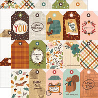 Simple Stories - Cider & Donuts Collection - 12 x 12 Double Sided Paper - Tags Elements