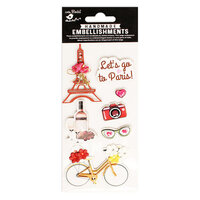 Little Birdie Crafts - Self Adhesive Embellishments - Let's Go To Paris