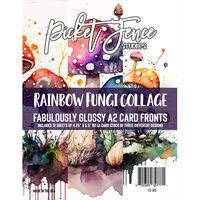 Picket Fence Studios - Fabulously Glossy A2 Card Fronts - Rainbow Fungi Collage