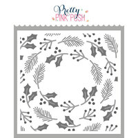 Pretty Pink Posh - Layering Stencils - Winter Wreath