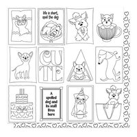 PhotoPlay - Pampered Pooch Collection - 12 x 12 Double Sided Cardstock - Color Me Sheet