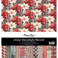 Paper Rose - Jolly Holidays Collection - 12 x 12 Paper Pack - Basics