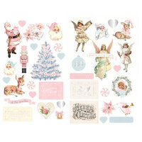 Prima - Christmas Sparkle Collection - Chipboard Stickers With Foil Accents