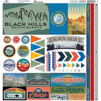 Reminisce - The Black Hills Collection - 12 x 12 Cardstock Stickers - Elements