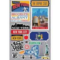 Reminisce - Jetsetters Collection - 3 Dimensional Die Cut Stickers - New York