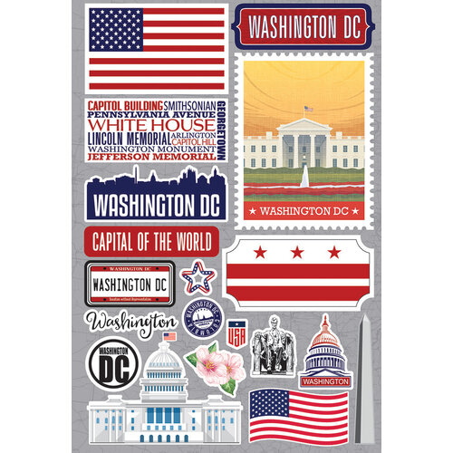 Reminisce - Jetsetters Collection - 3 Dimensional Die Cut Stickers - Washington, DC.