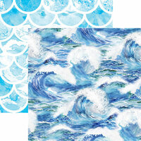 Reminisce - Mermaid's Tale Collection - 12 x 12 Double Sided Paper - Ocean Waves