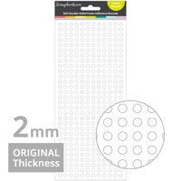 Scrapbook.com - Double Sided Adhesive Foam Rounds - White - 2mm Thickness - Small Rounds