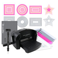 Spellbinders - Platinum 6 Die Cutting Machine - Tool N One Bundle - Black with Pink Cutting Plates - Nested Basics and Magnetic Magic Mat Bundle