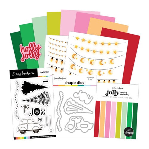 Scrapbook.com - Joyful Ride Bundle - Dies, Rub-ons, Stamp, Paper