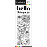 Scrapbook.com - Clear Photopolymer Stamp Set - Slimline Floral