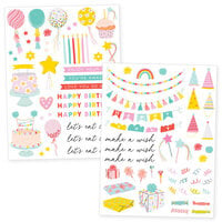 Scrapbook.com - Birthday Party - Rub-On Transfers - 6x8 - 2 Sheets