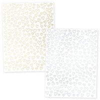 Scrapbook.com - Handwritten Hearts - Metallic Rub-On Transfers - 6x8 - 2 Sheets