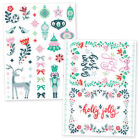 Scrapbook.com - Peppermint Holiday - Rub-On Transfers - 6x8 - 2 Sheets