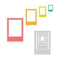 Scrapbook.com - Decorative Die Set - Nested Postage-Stamp Polaroids