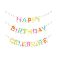 Scrapbook.com - Decorative Die Set - Birthday Sentiments Banners - Celebrate