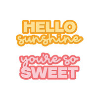 Scrapbook.com - Decorative Die Set - Market Bloom - Hello Sunshine, Sweet - Sentiments