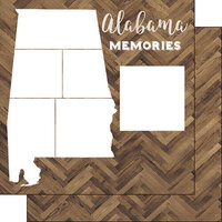 Scrapbook Customs - 12 x 12 Specialty Papers - Laser Photo Overlay - Alabama