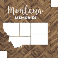 Scrapbook Customs - 12 x 12 Specialty Papers - Laser Photo Overlay - Montana