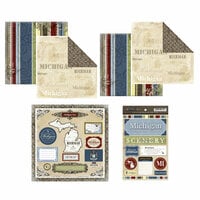 Scrapbook Customs - Lovely Scrapbook Collection - 12 x 12 Complete Kit - Michigan