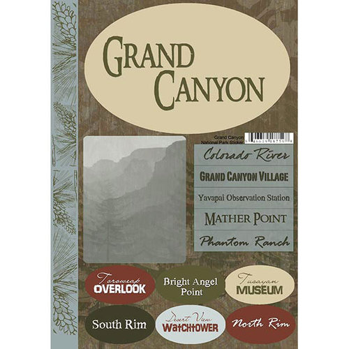 Scrapbook Customs - United States Collection - Cardstock Stickers - Grand Canyon National Park