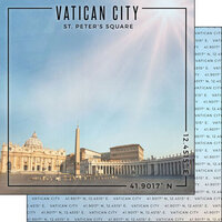 Scrapbook Customs - World Site Coordinates Collection - 12 x 12 Double Sided Paper - Italy - Vatican