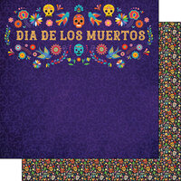 Scrapbook Customs - 12 x 12 Double Sided Paper - Dia de los Muertos